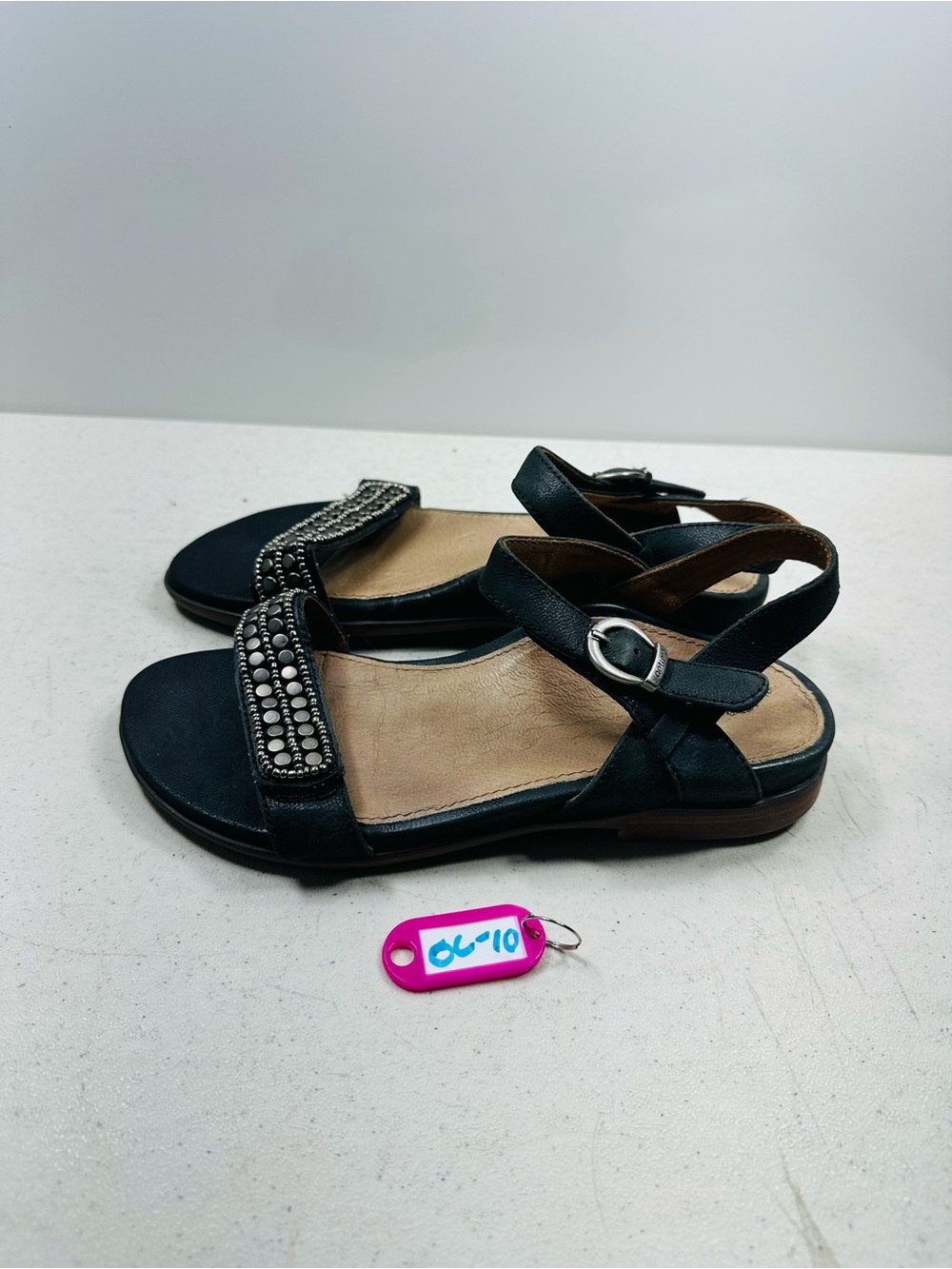 Aetrex Sandals Womens 6 Comfort Hook Loop Ankle Strap Leather